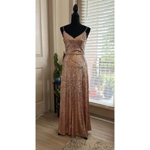 Revelry Rose Gold Sequin Wedding Dress